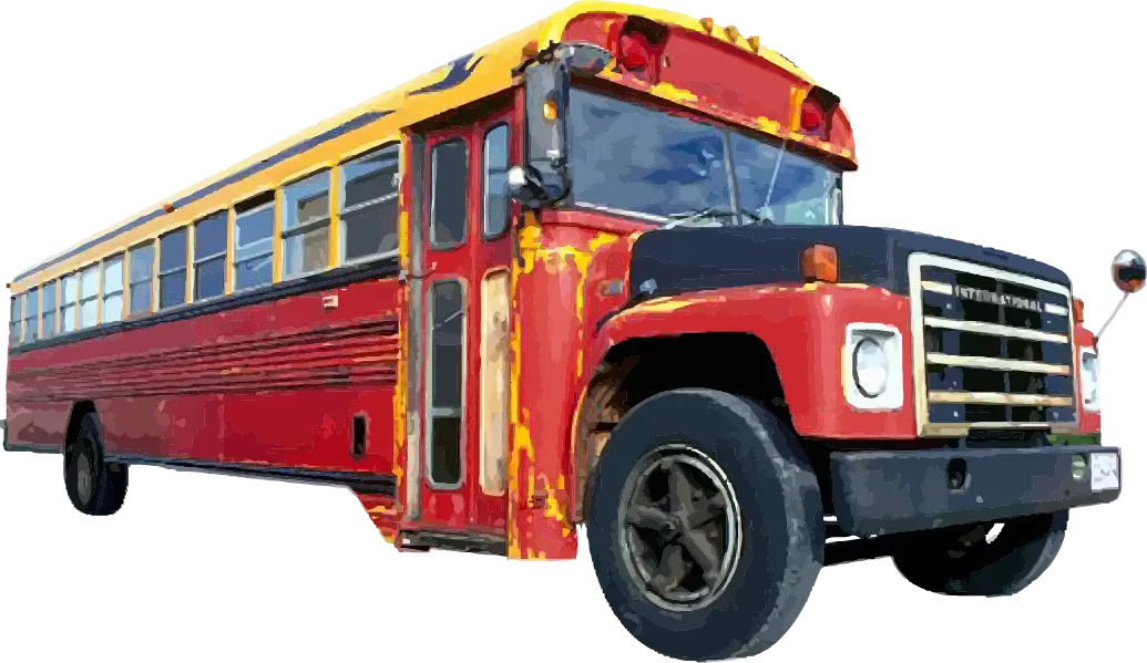 Vintage Red and Yellow School Bus