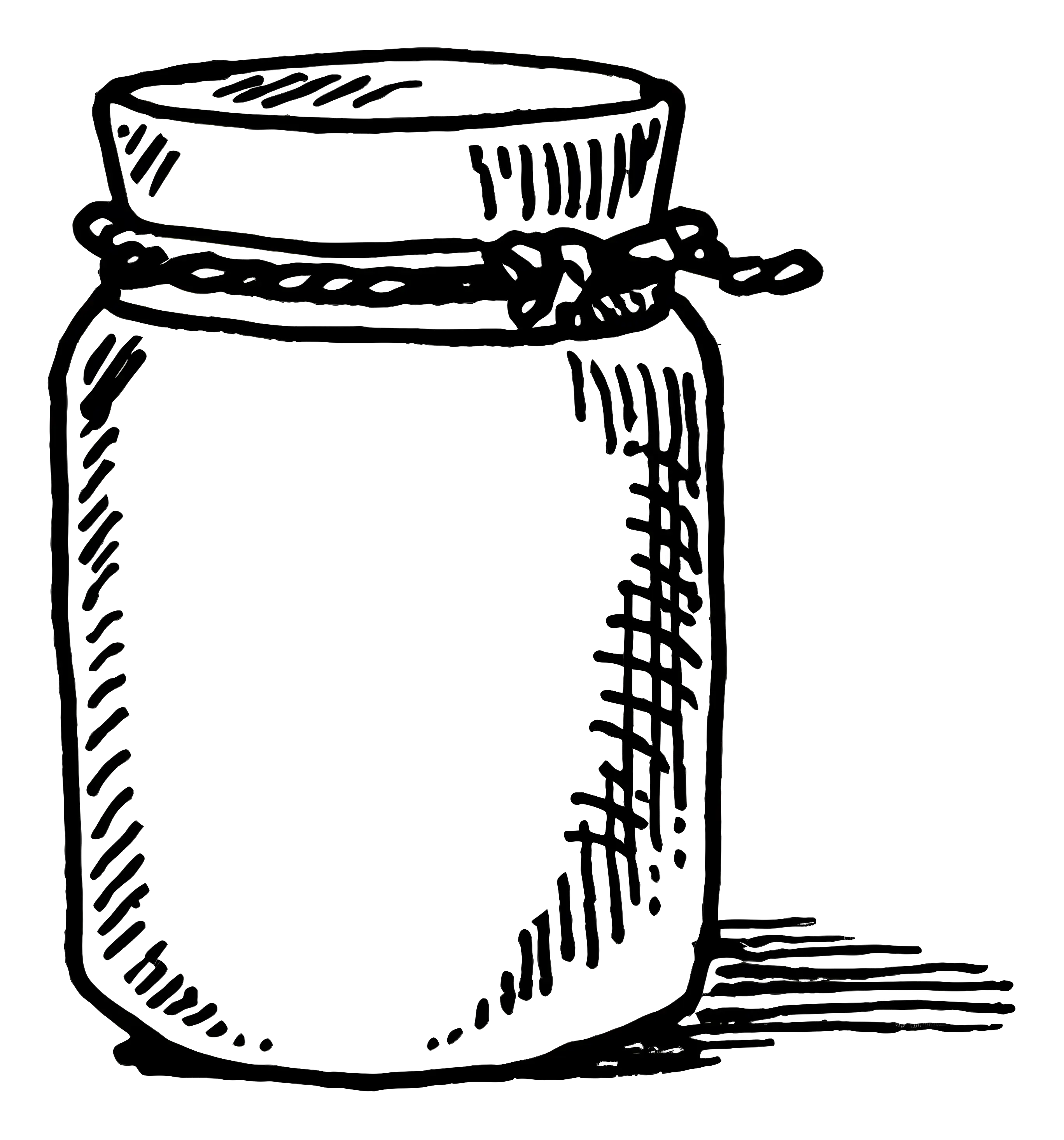 Hand-Drawn Jar with Rope Tie