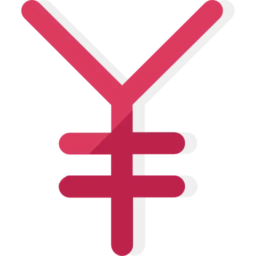 Red Yen Currency Symbol Design