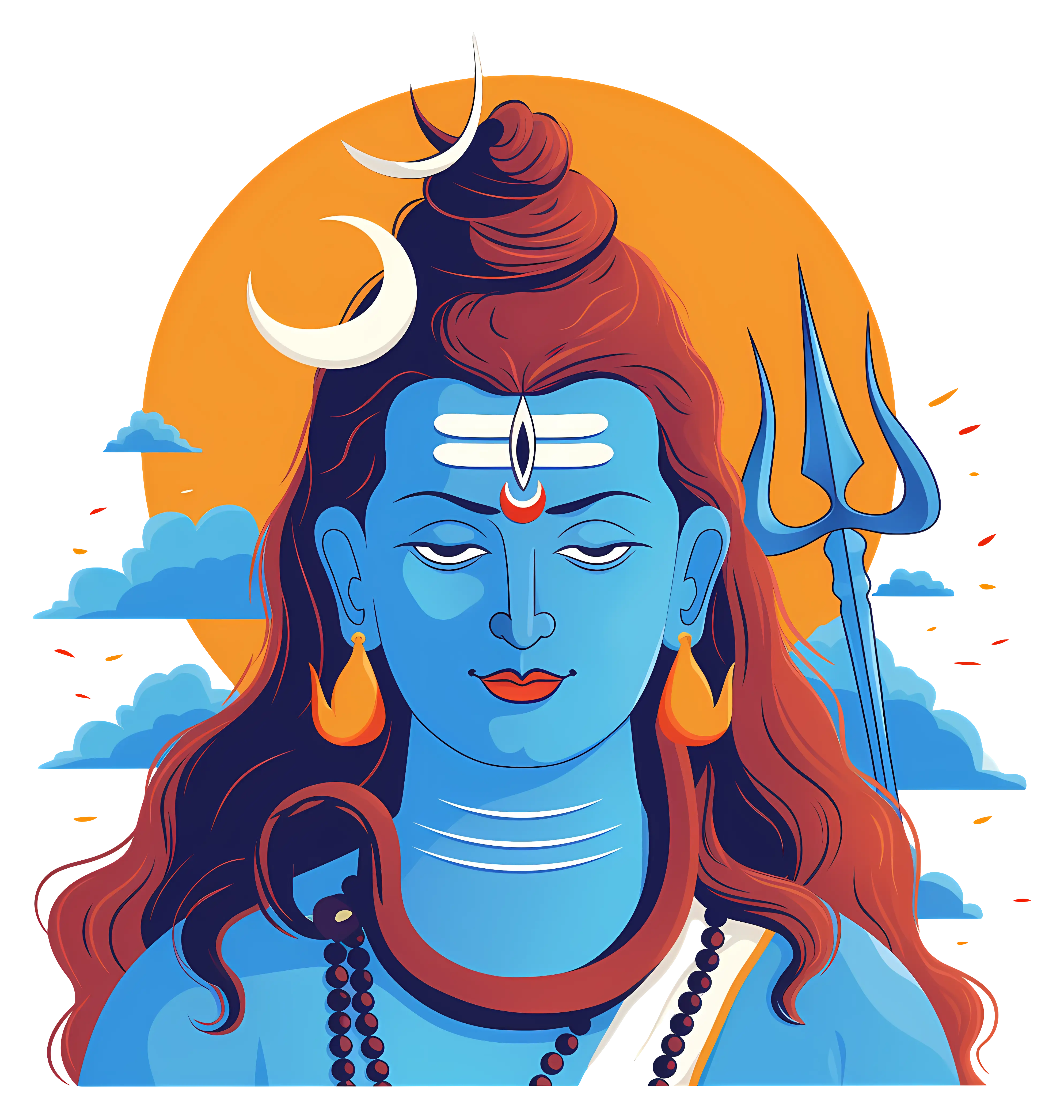 Artistic Illustration of Lord Shiva with Trident