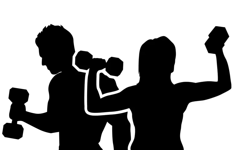 Silhouettes Lifting Weights