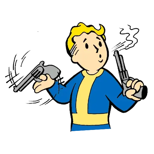 Cartoon Character with Guns