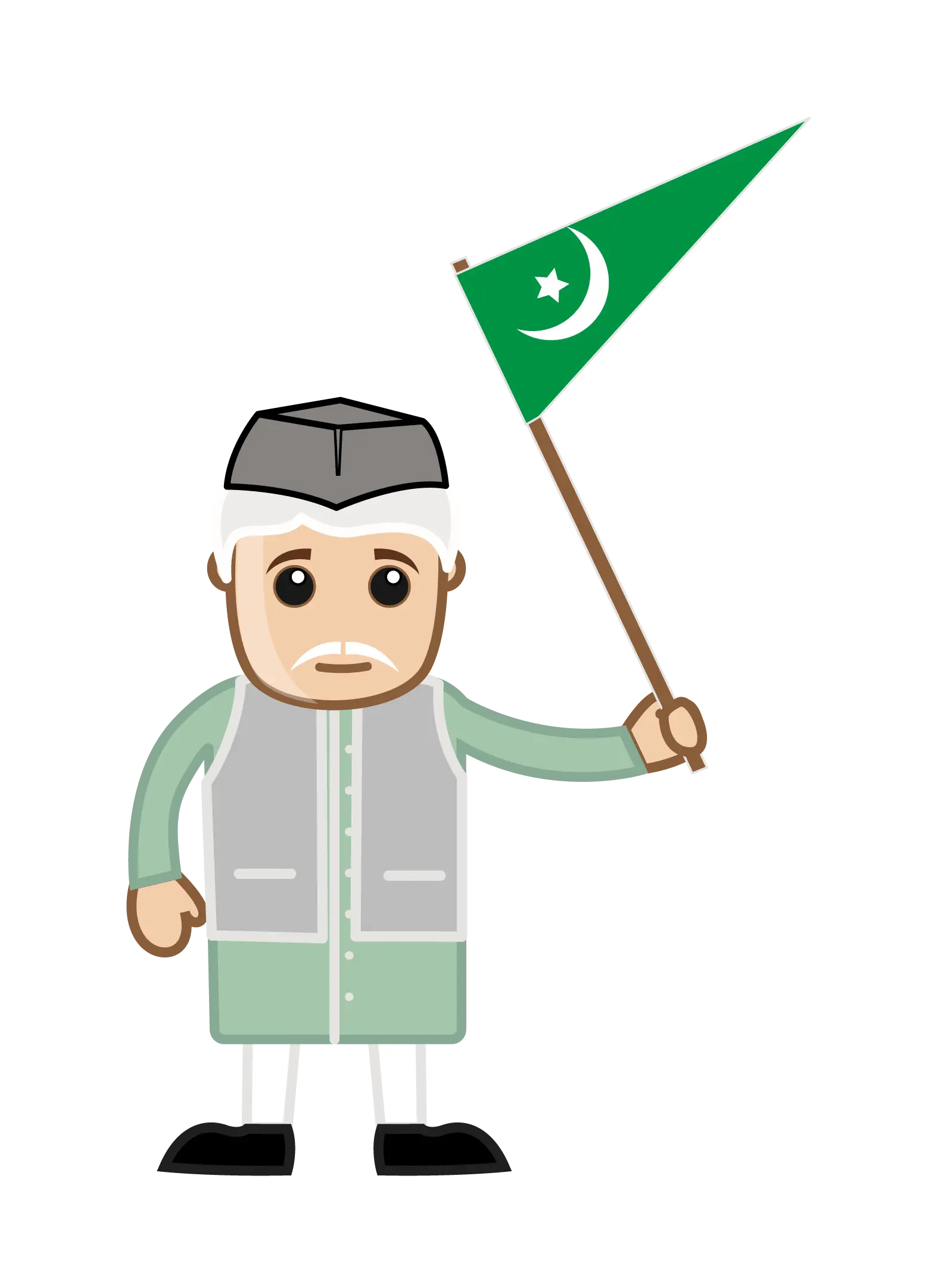 Old Man Holding Pakistan Flag