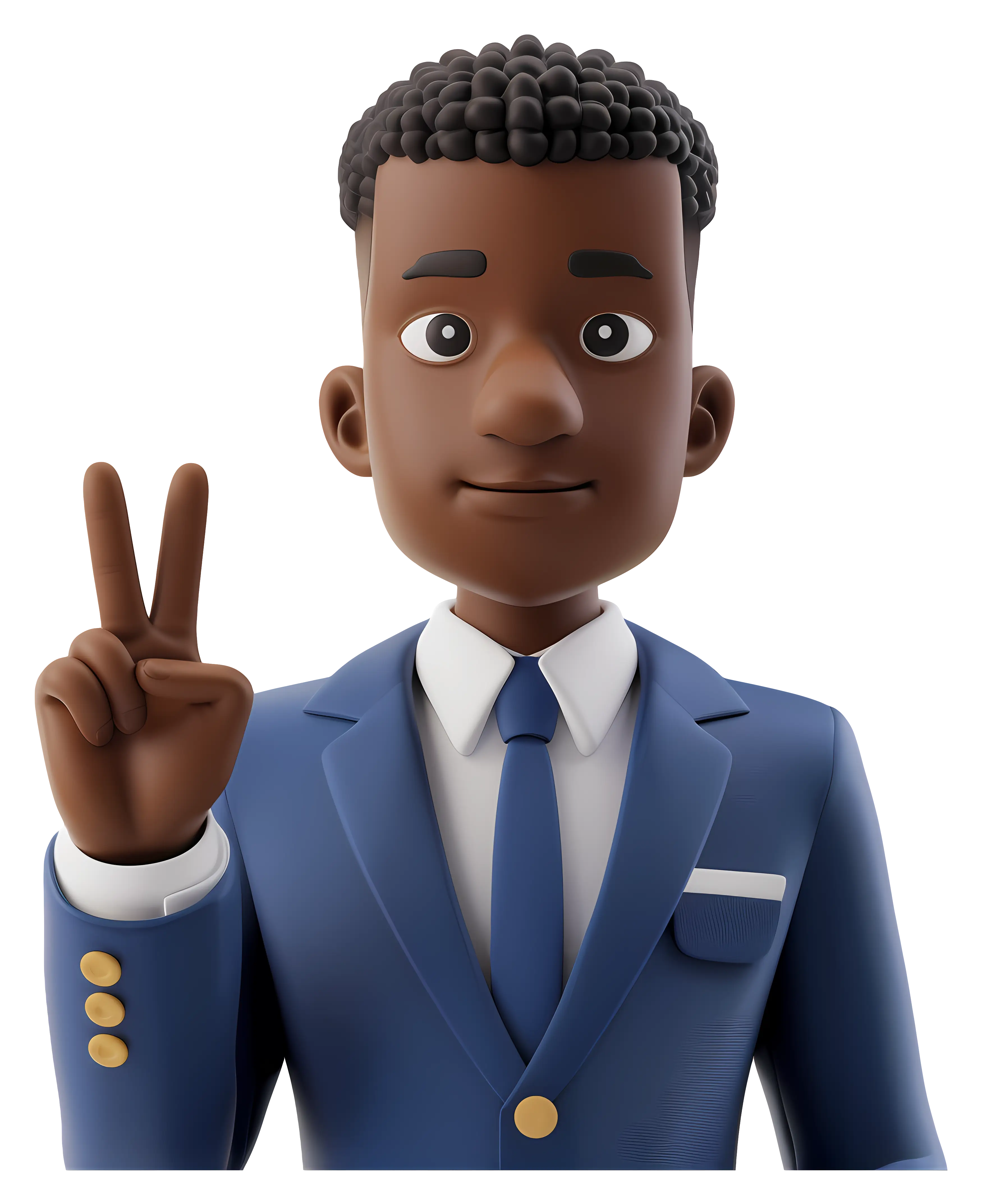 Businessman Showing Peace Sign