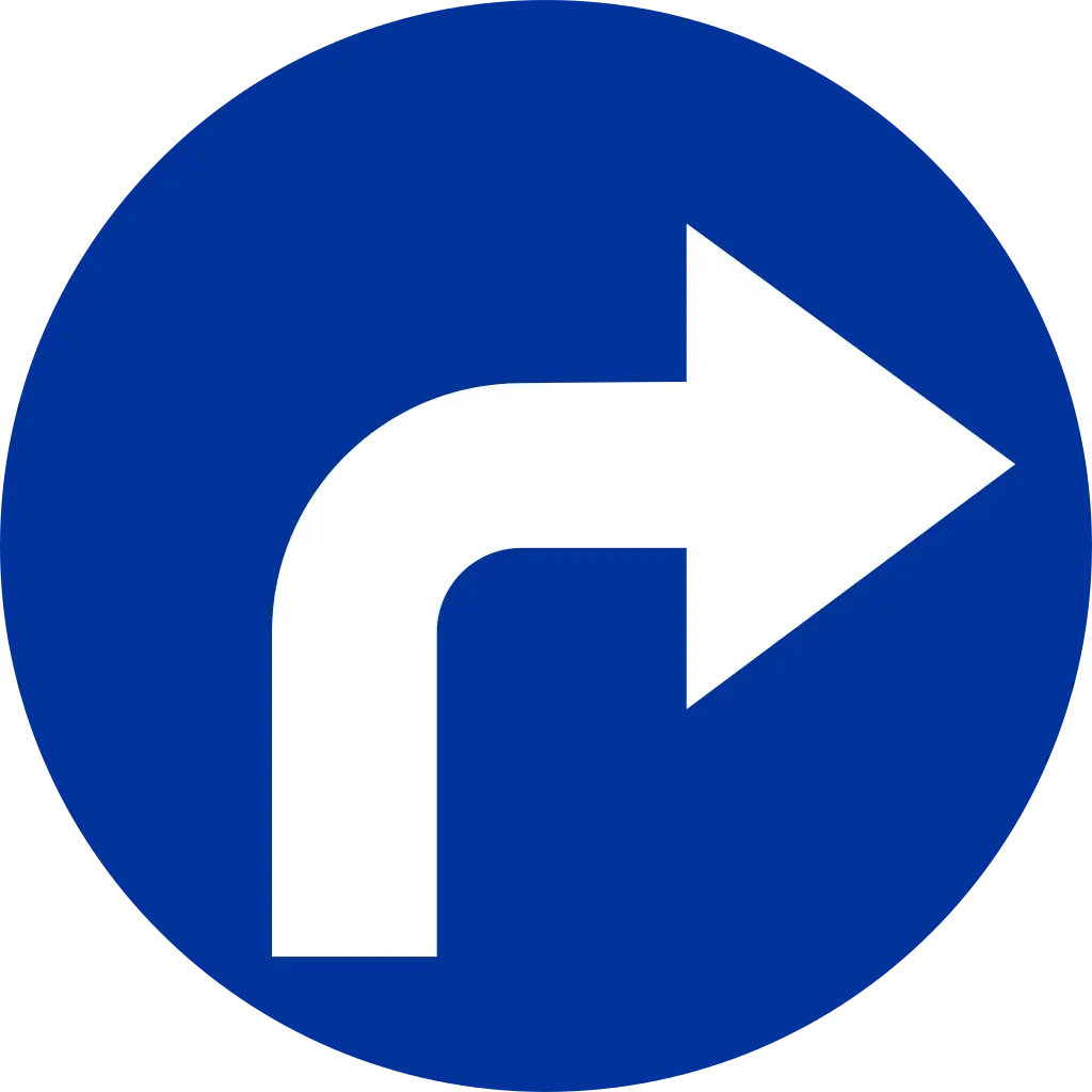 Right Turn Road Sign Illustration