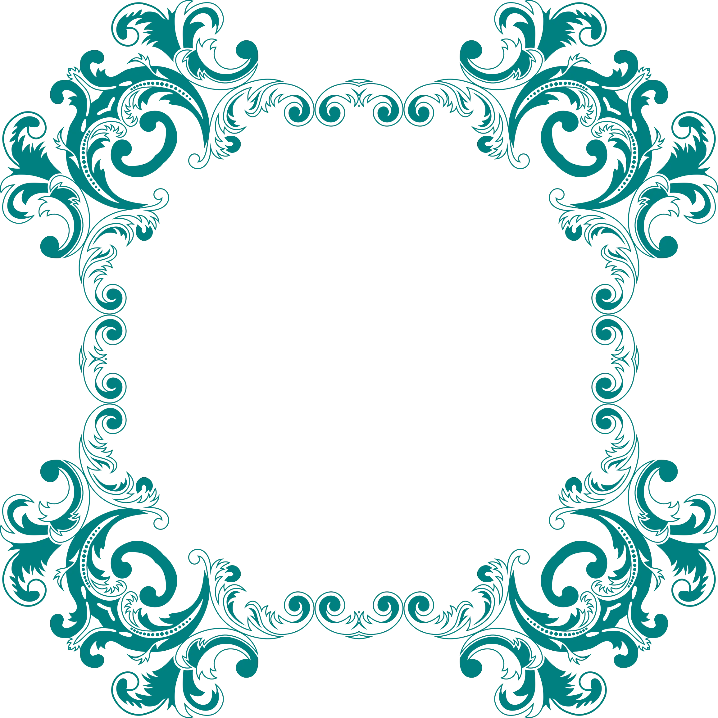 Decorative Frame with Ornamental Floral Design