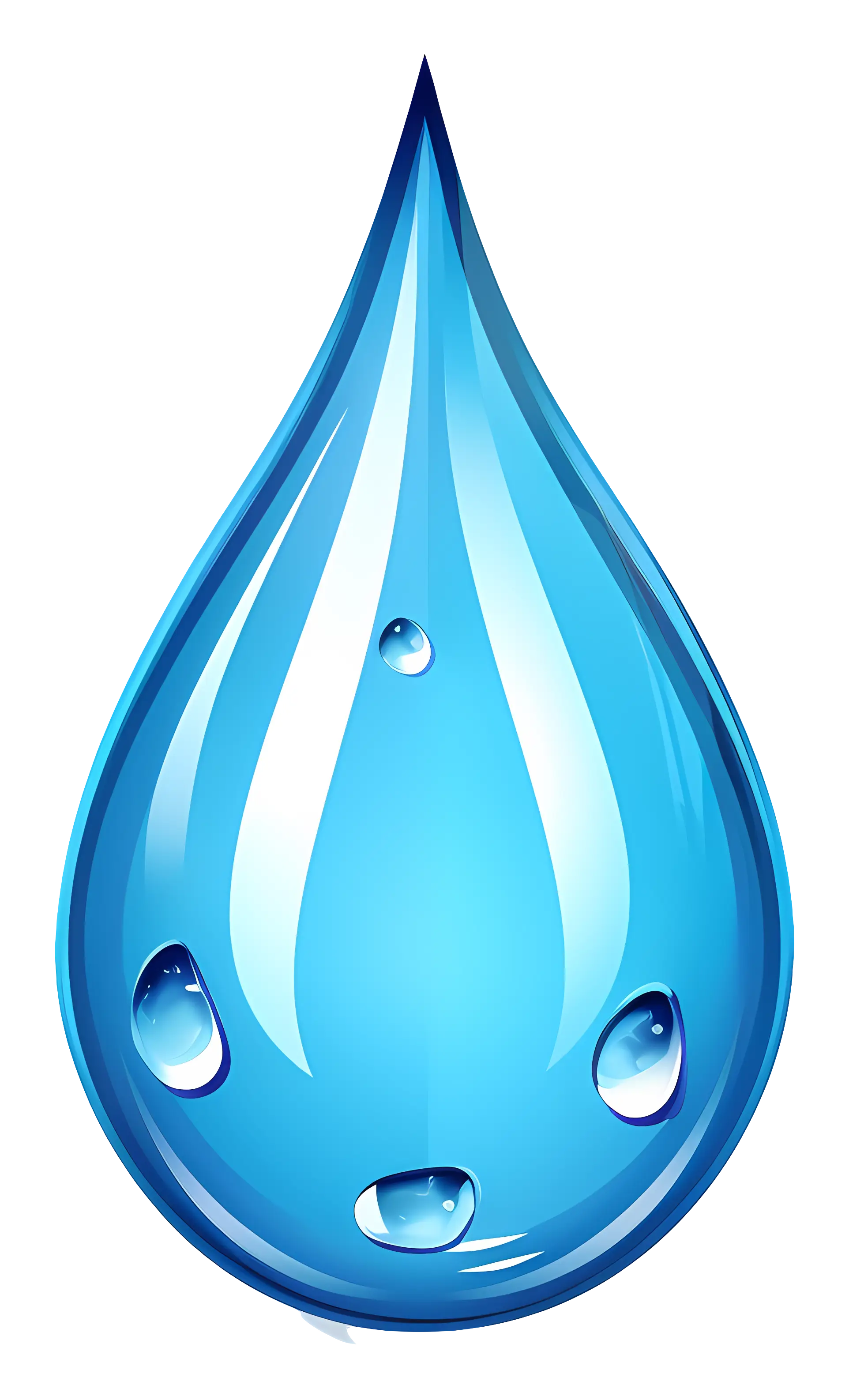 Bright Transparent Blue Droplet with Shiny Effect