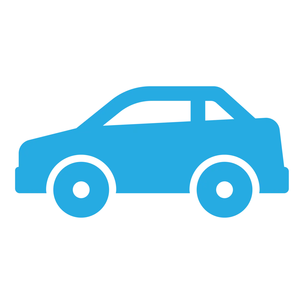 Simple Blue Car Icon for Graphics