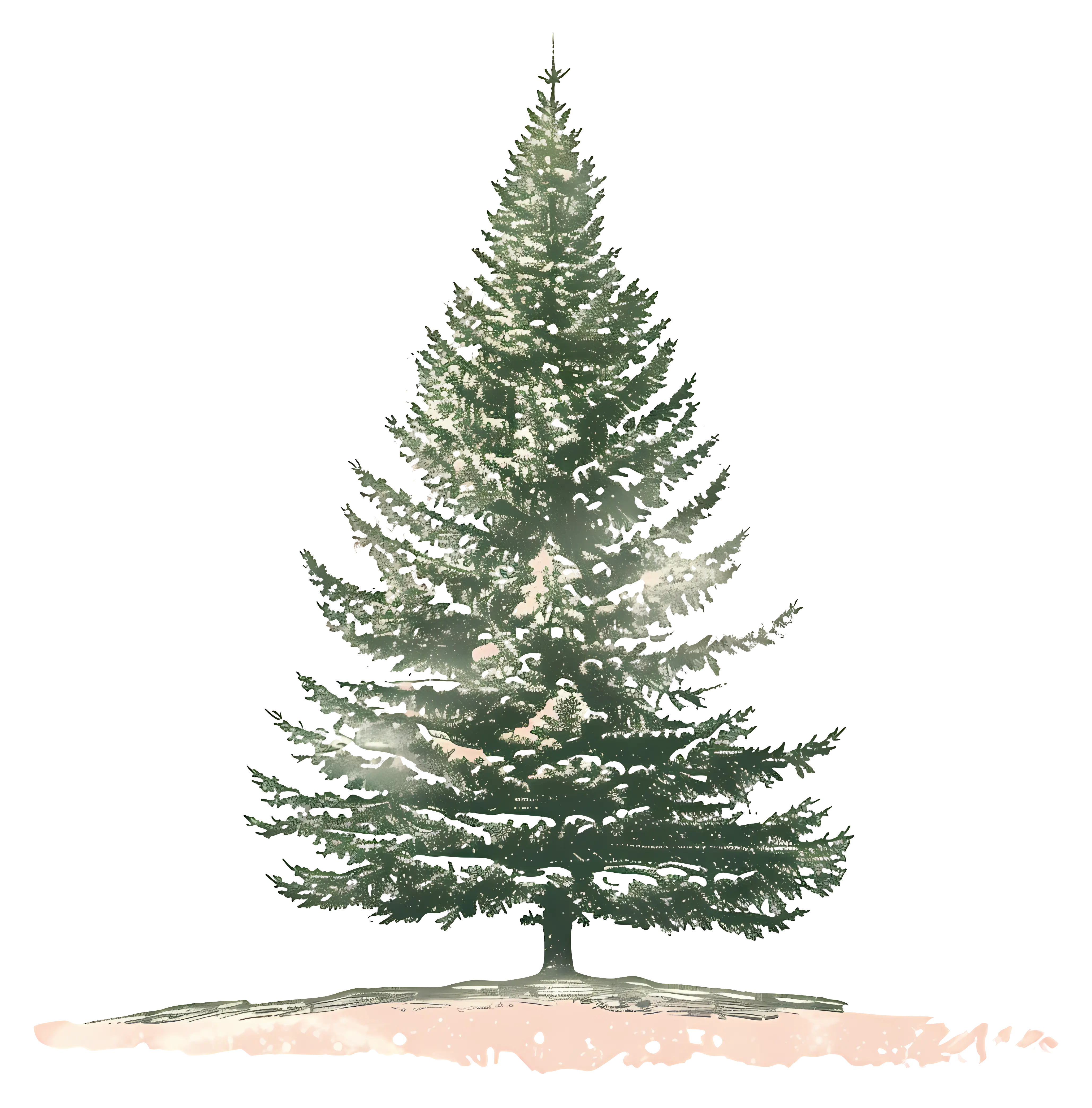 Snow-Covered Pine Tree Illustration
