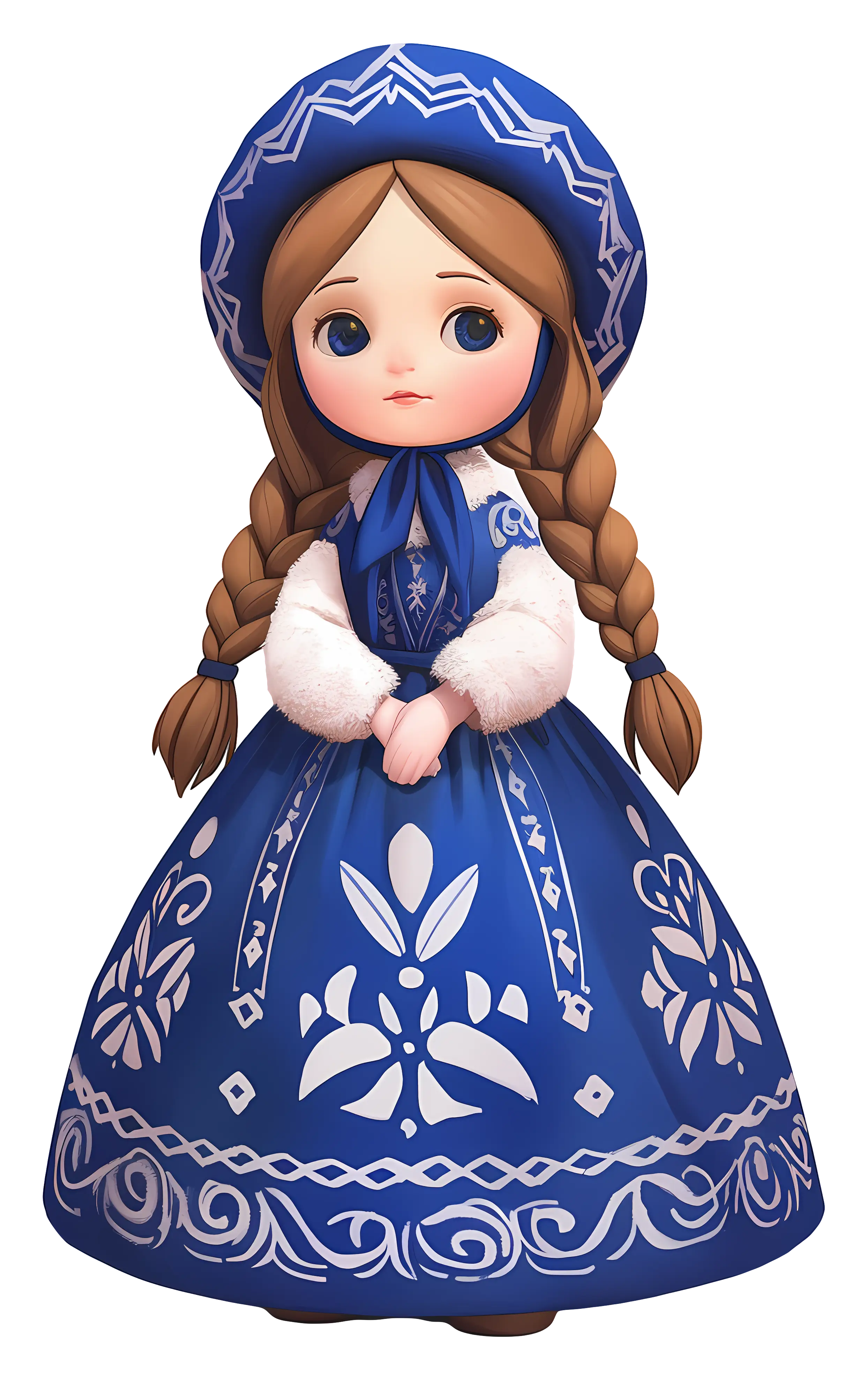 Traditional Doll in Blue Dress