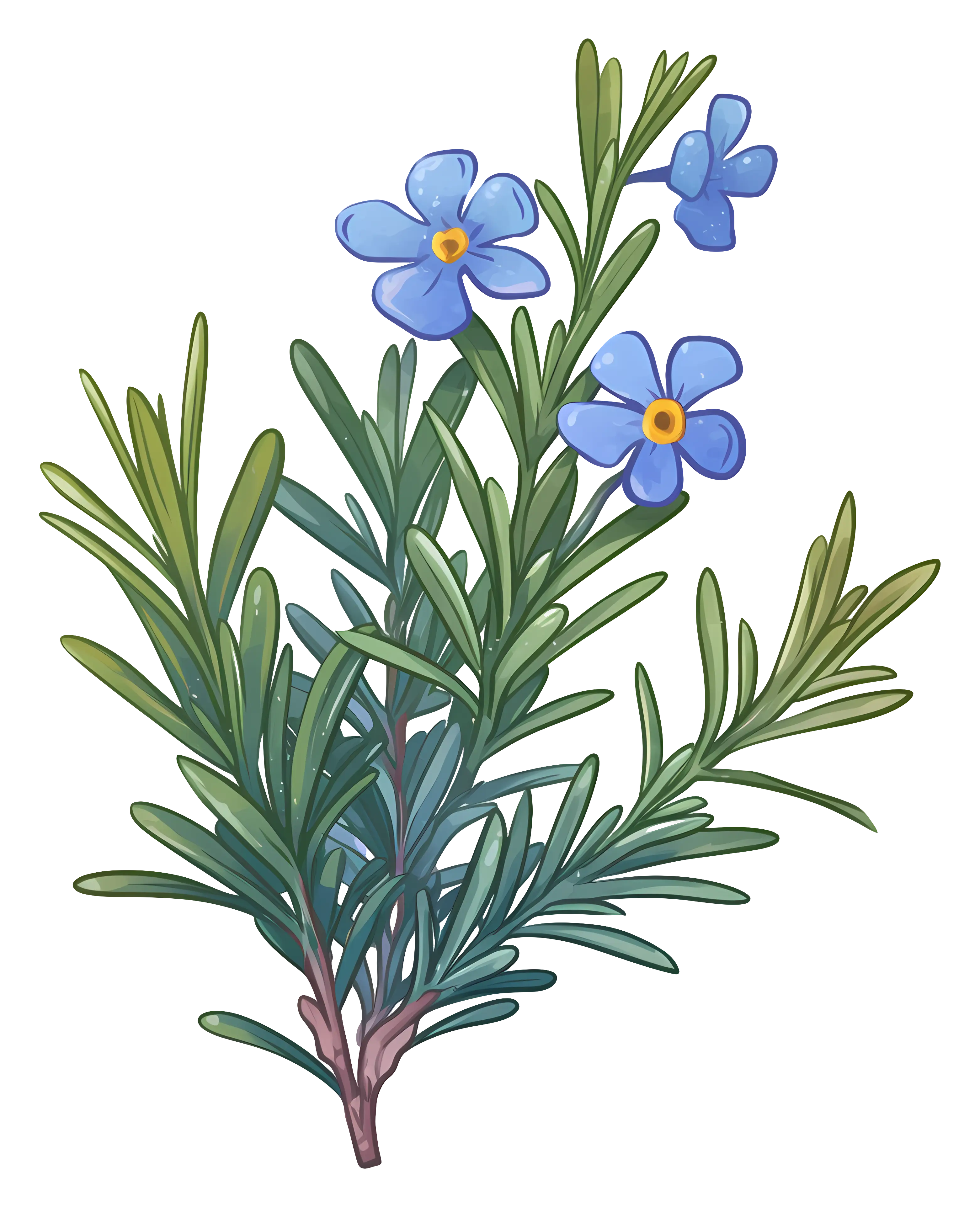 Rosemary Plant with Blue Flowers