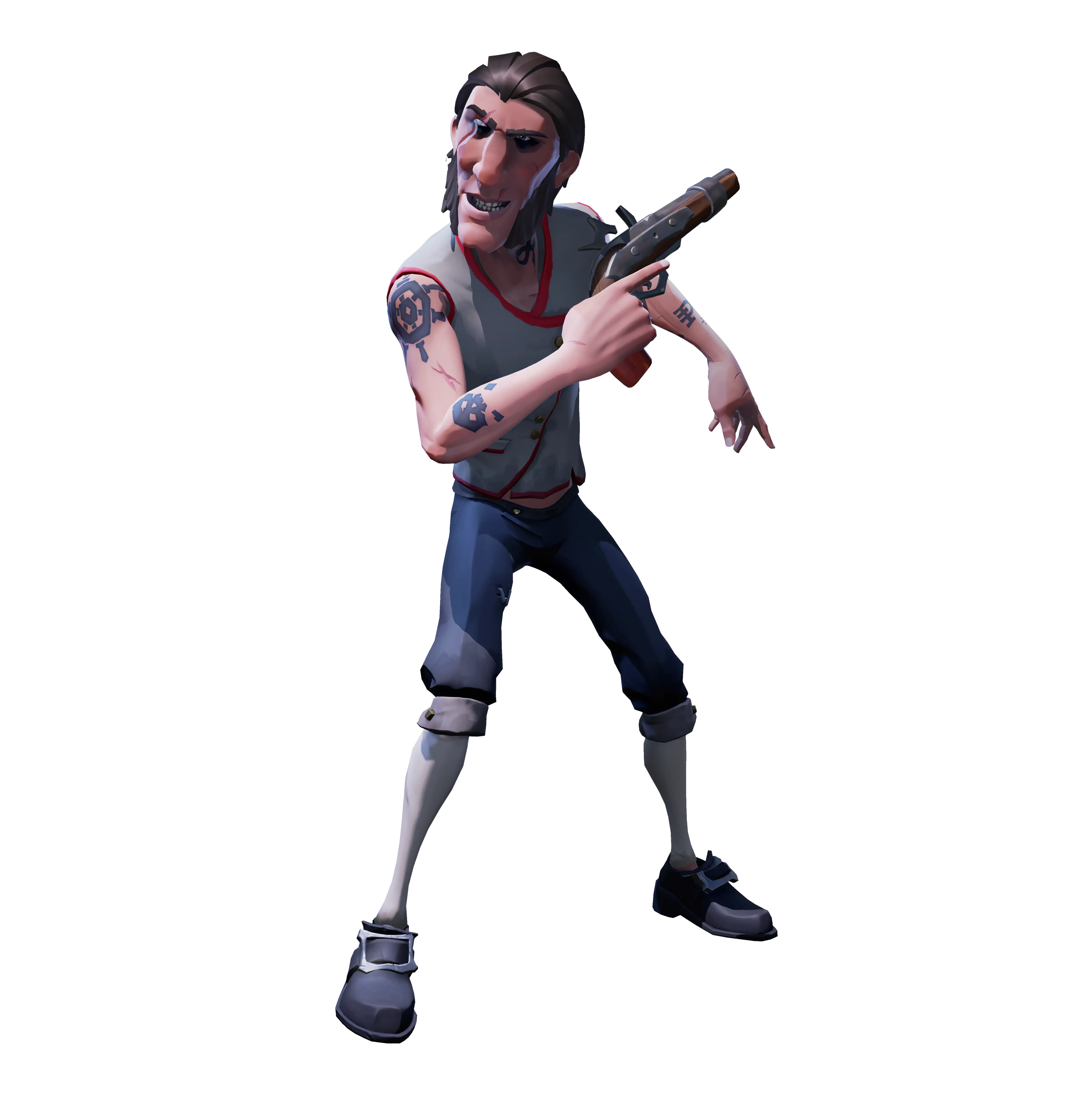 Animated Character Holding Gun