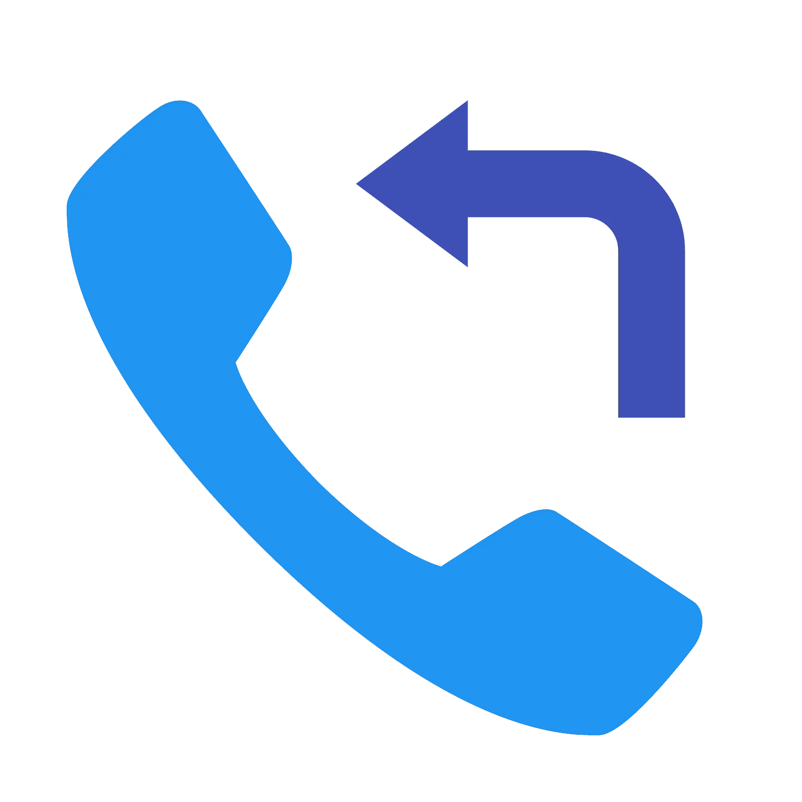 Blue Phone Call Arrow Icon
