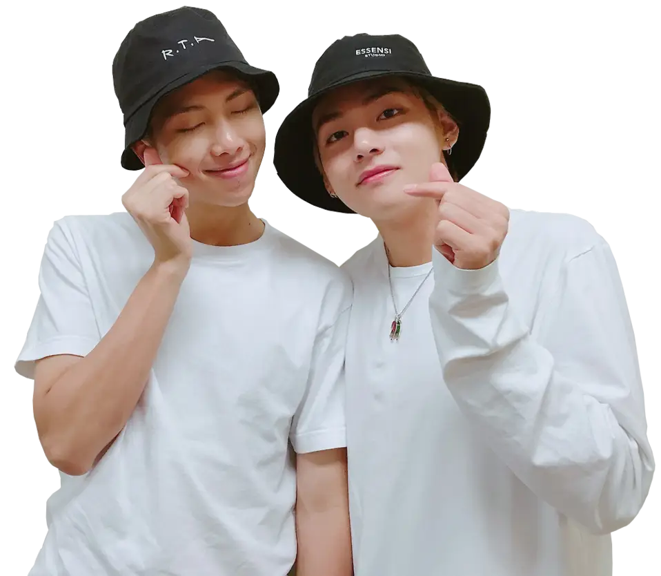Two People in White Shirts and Hats