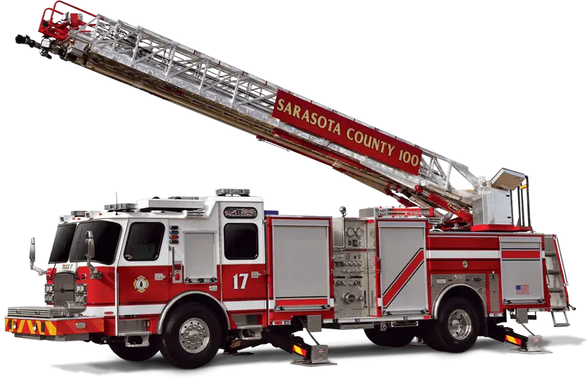 Detailed Fire Truck with Ladder Design