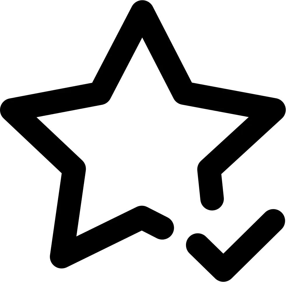 Outline Star Icon with Check Mark