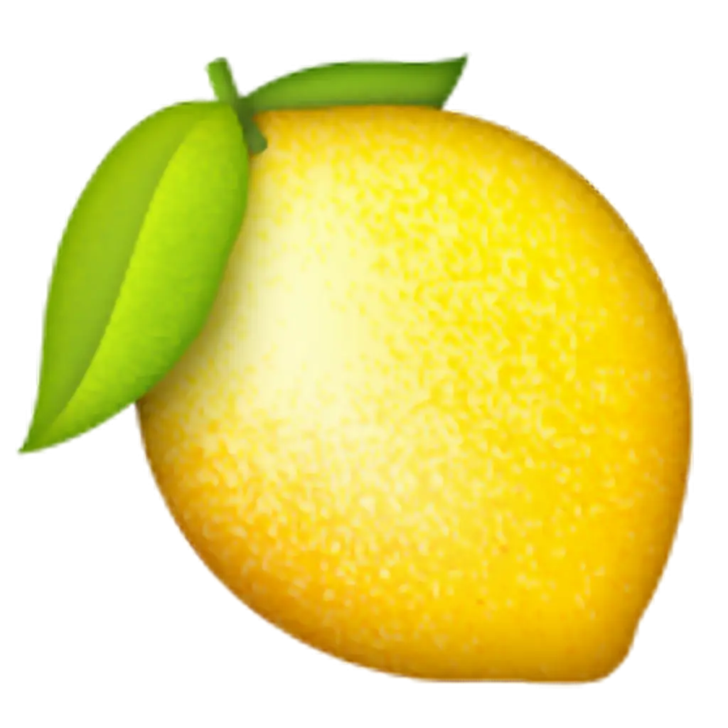 Bright Yellow Lemon with Green Leaves