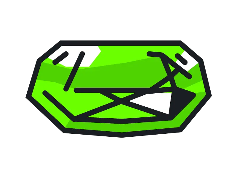 Shiny Green Gem Illustration