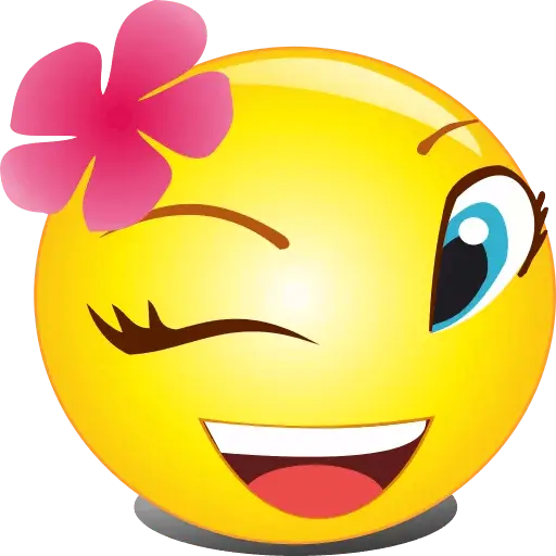 Winking Emoji with Flower