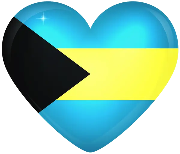 Heart Shape Bahamas Flag Illustration