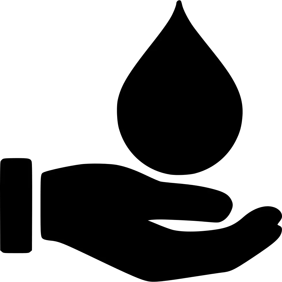 Hand Holding Water Drop Symbol