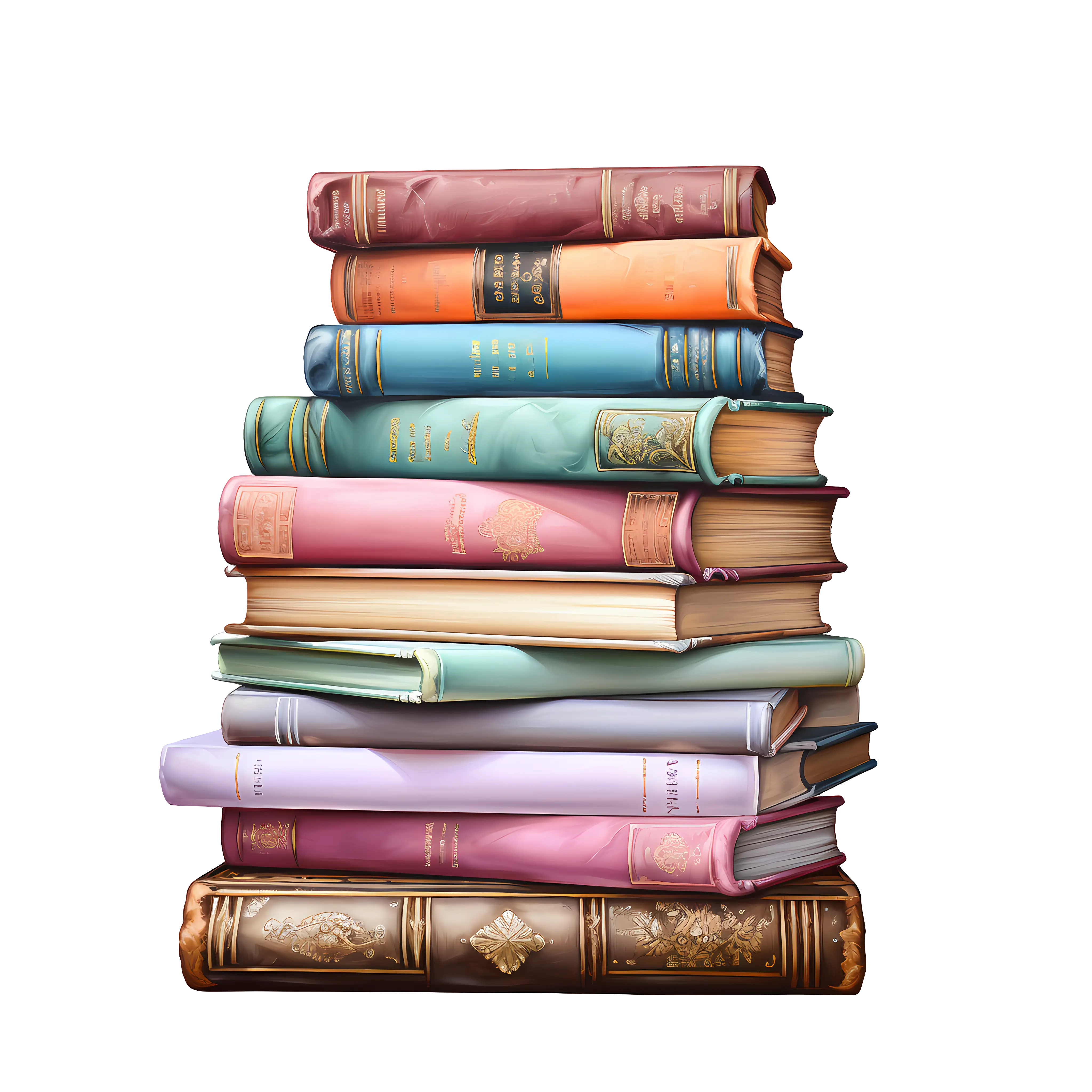 Stack of Books with Colorful Covers
