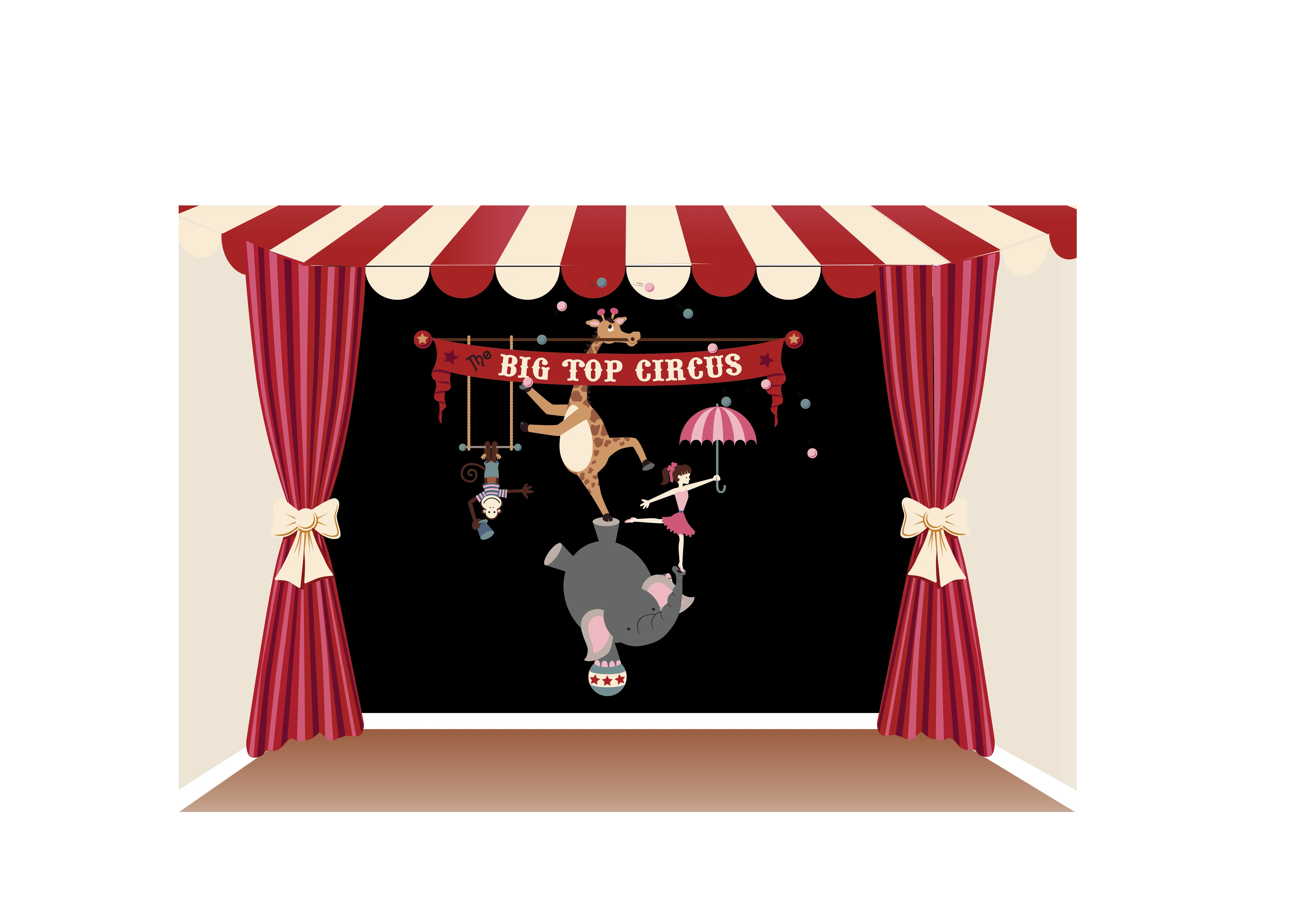 Big Top Circus Stage Illustration