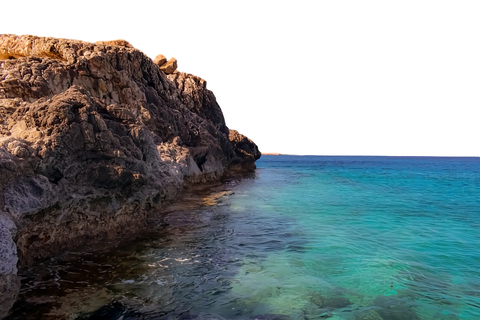 Coastal Cliff with Blue-Green Ocean View