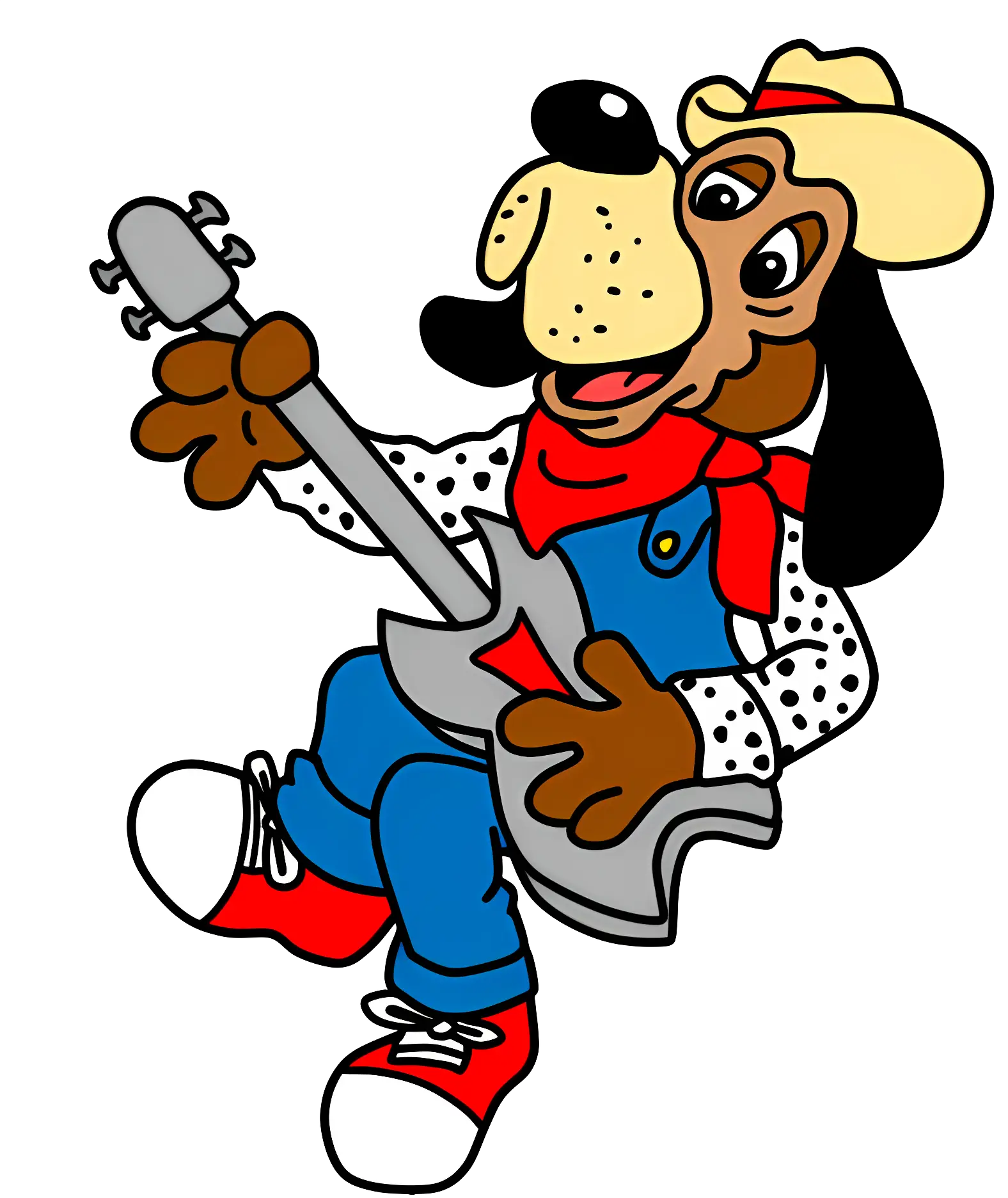 Cartoon Dog Playing Guitar
