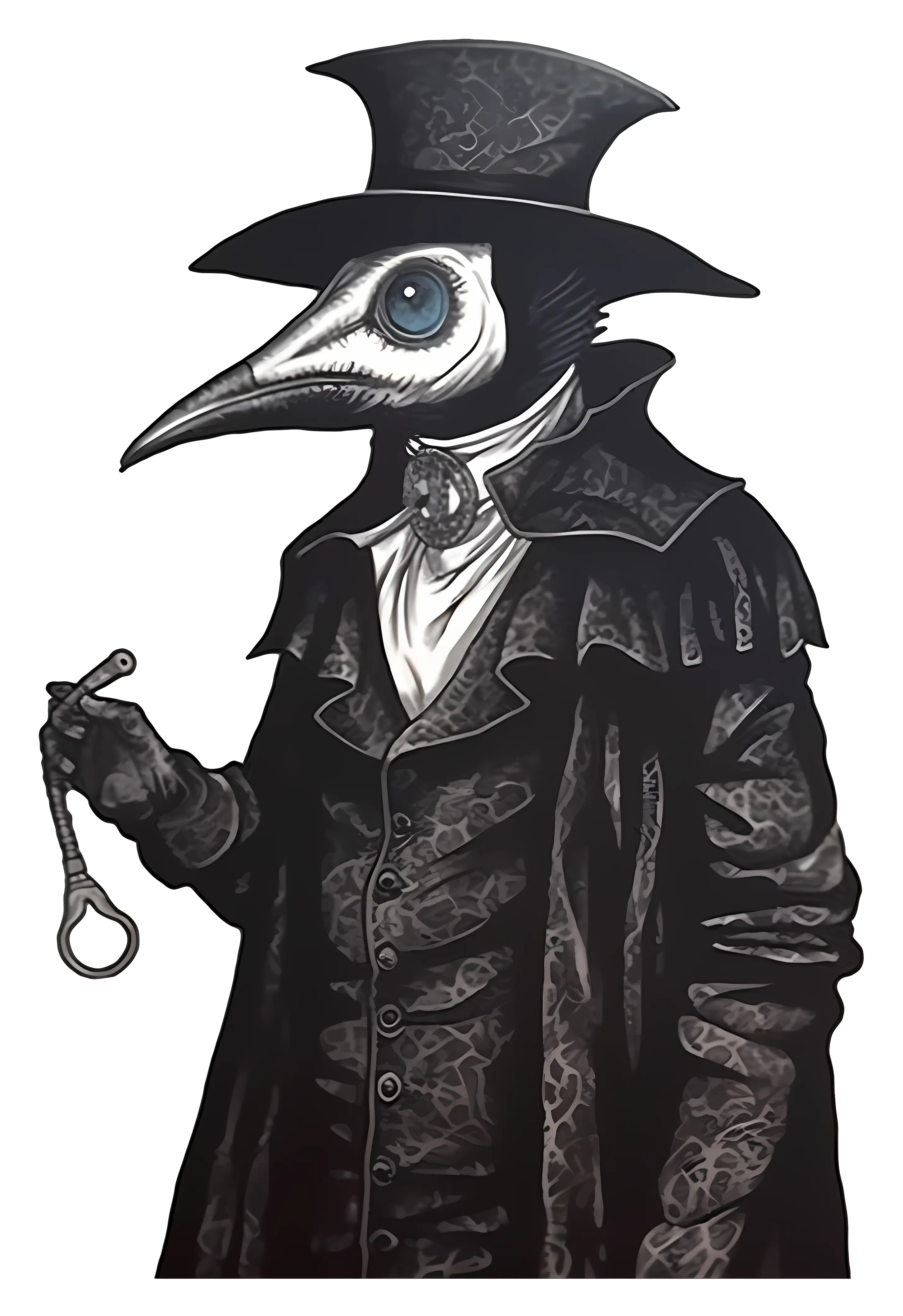 Mysterious Plague Doctor with Beak Mask