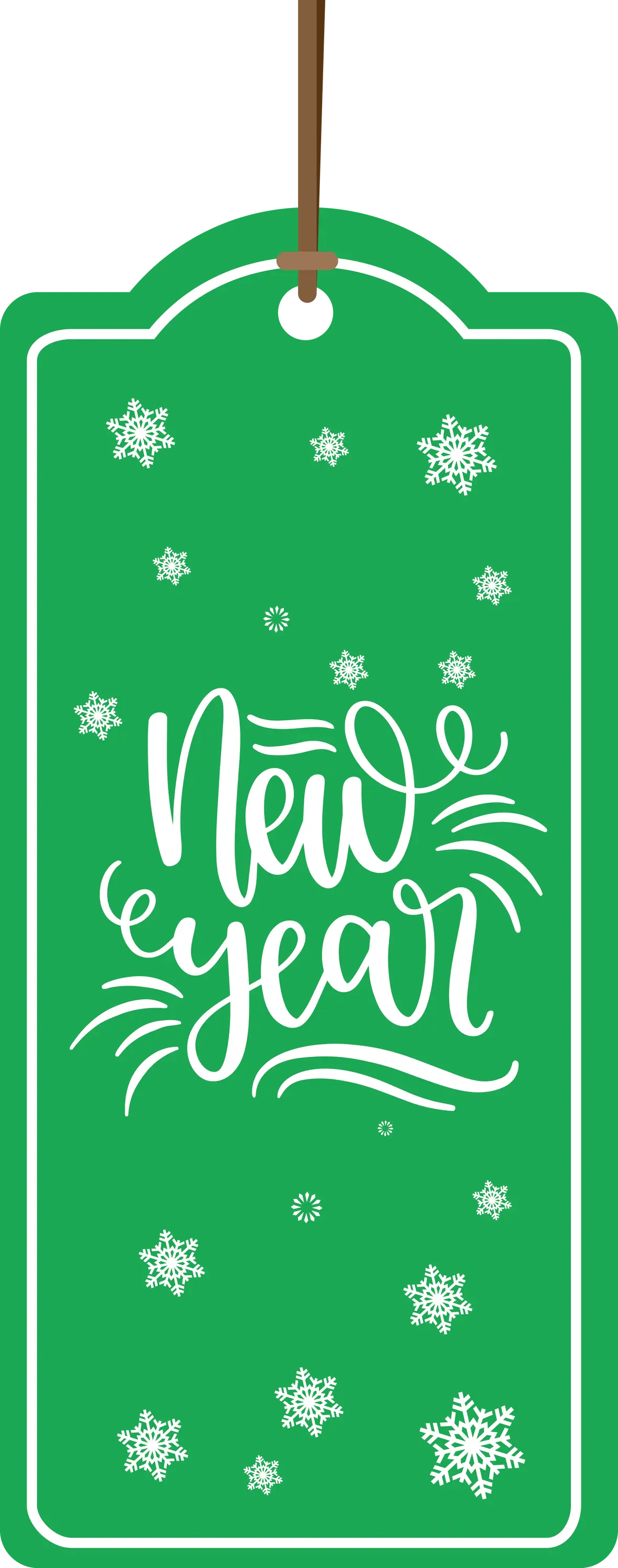 Green New Year Tag