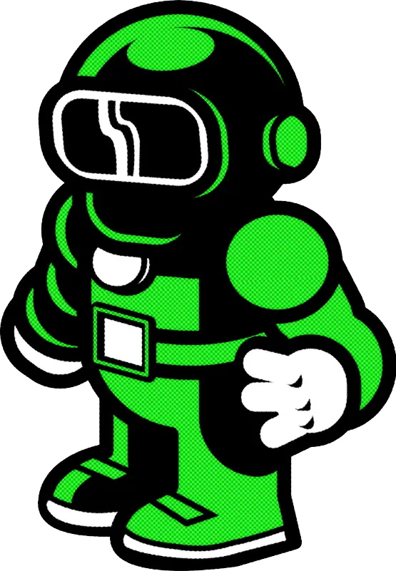 Green Cartoon Astronaut Illustration