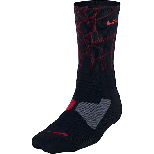 Black and Red Athletic Sock for Sportswear