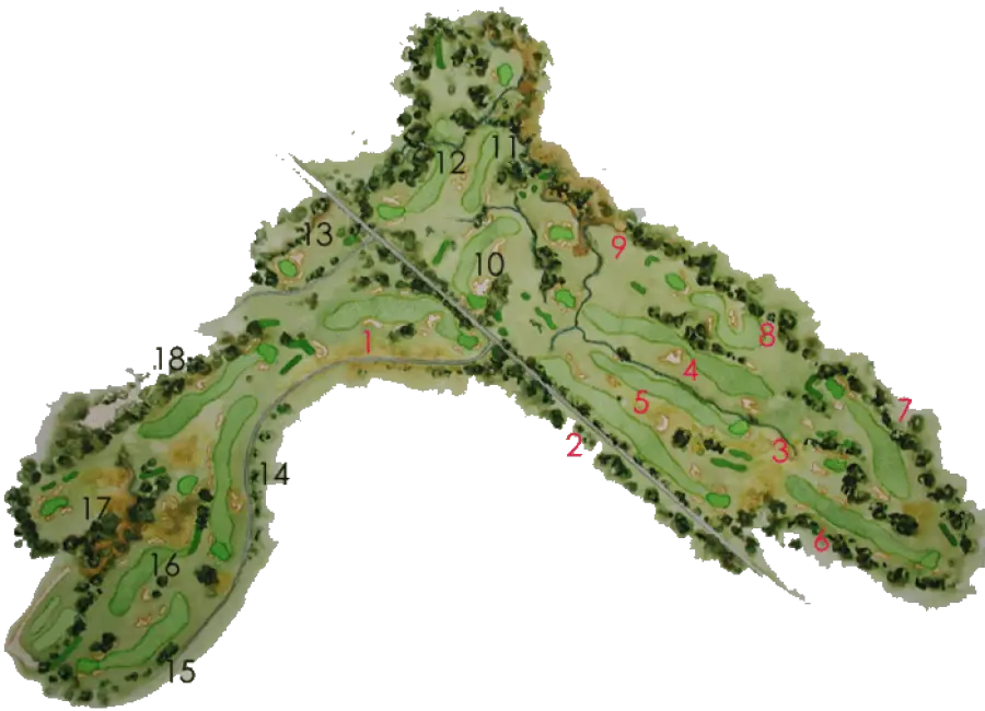 Detailed Golf Course Map Layout