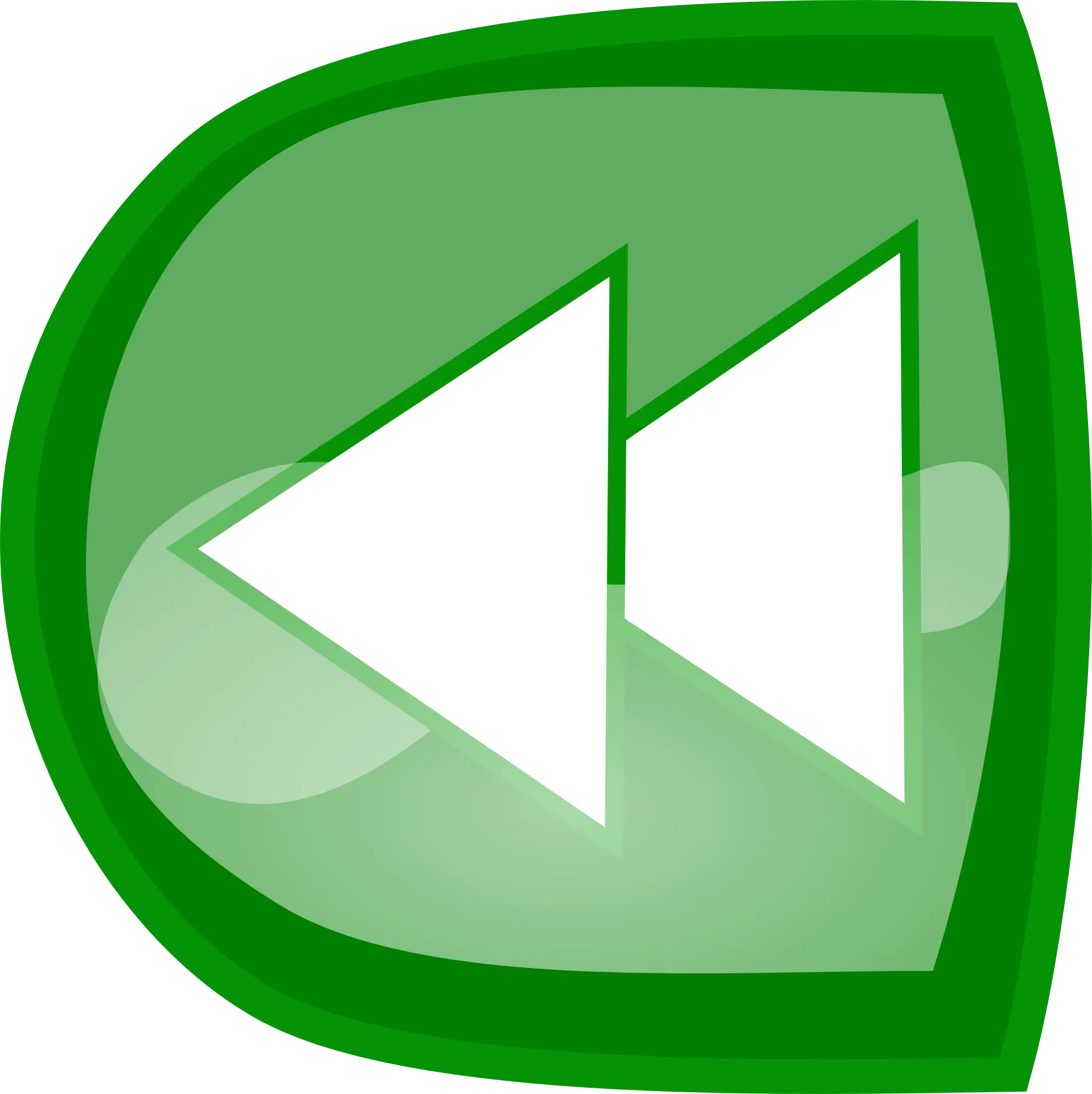Green Rewind Button Icon