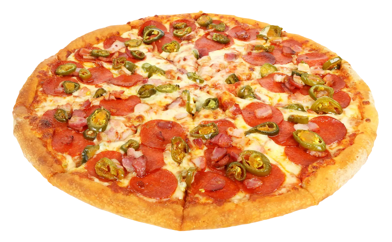 Spicy Pepperoni and Jalapeno Pizza