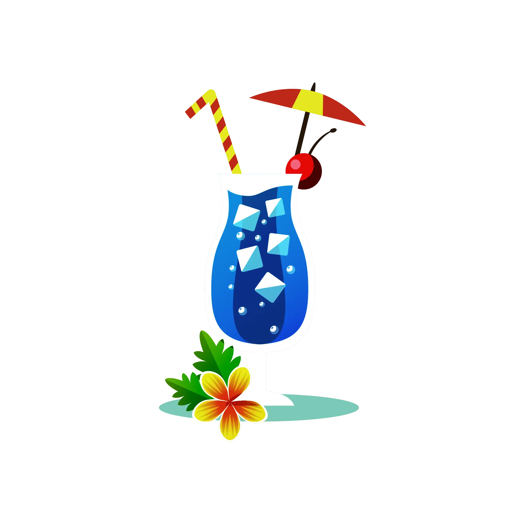 Refreshing Blue Cocktail