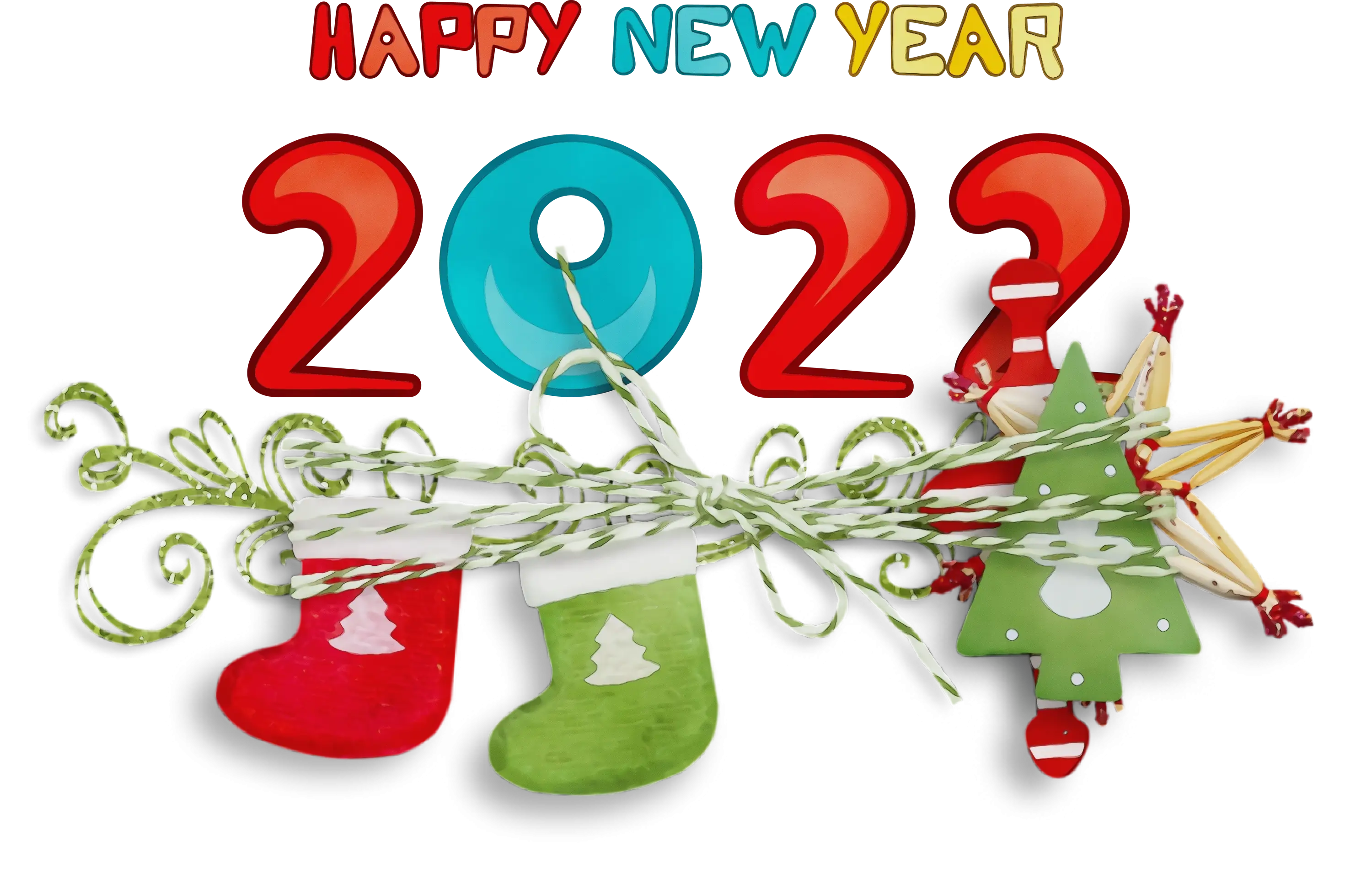 Happy New Year 2022 Decoration Illustration