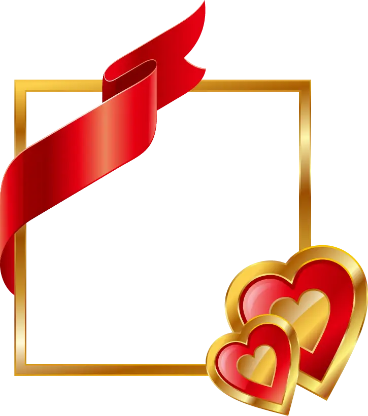 Heart Frame with Red Ribbon