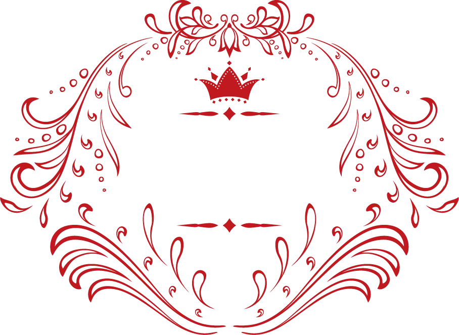 Red Crown with Decorative Swirls