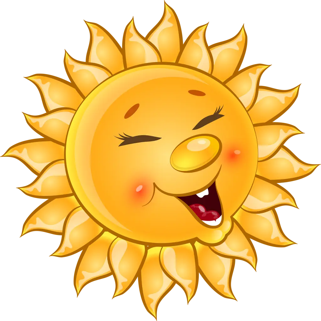 Smiling Cartoon Sun Illustration