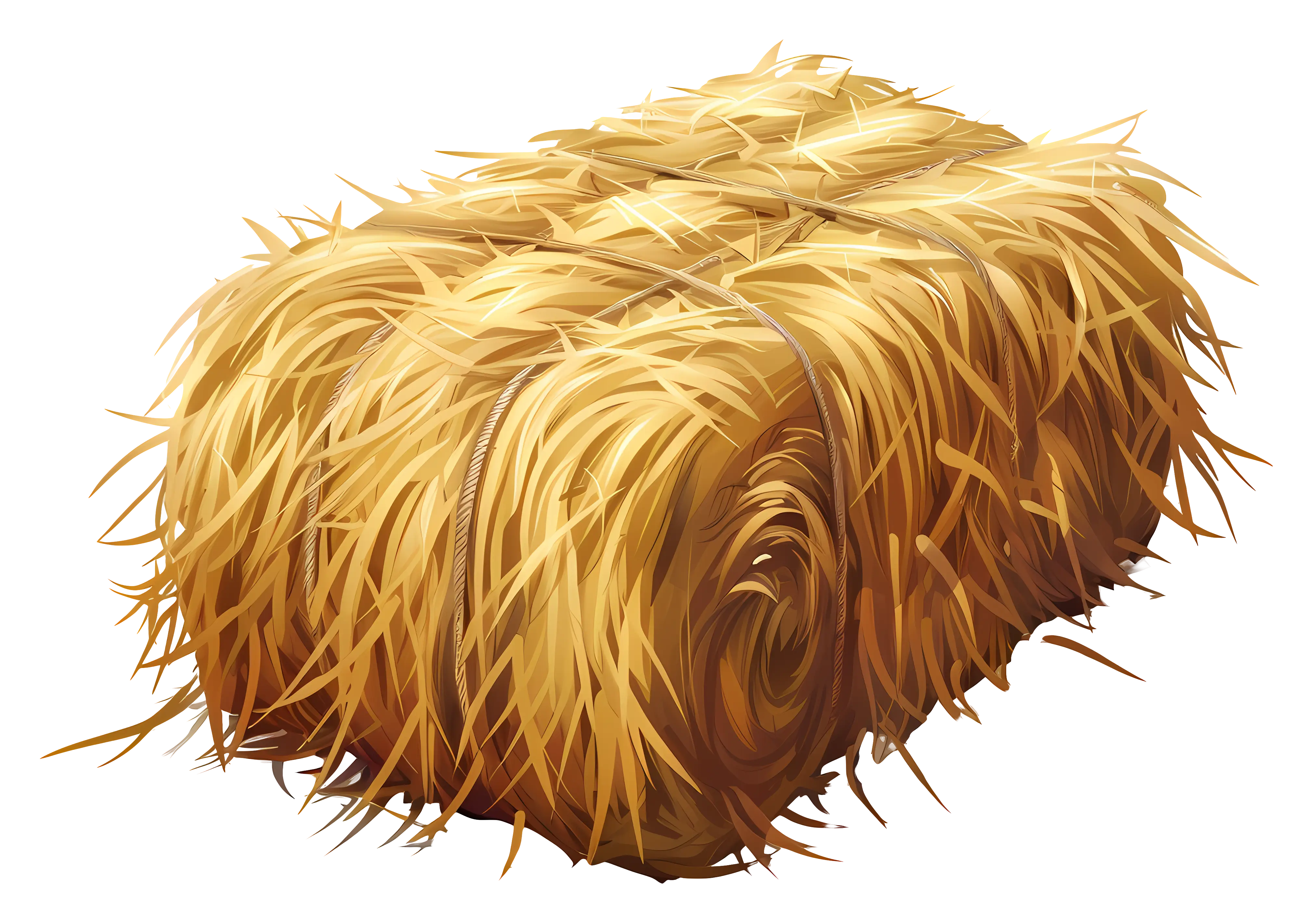 Golden Bale of Hay for Farming and Livestock