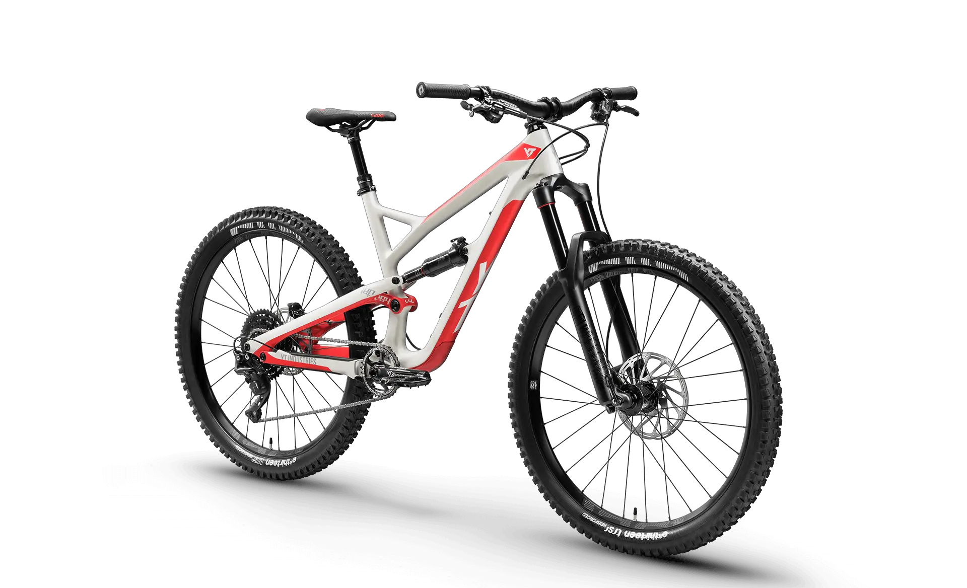 Modern Red and White Mountain Bike