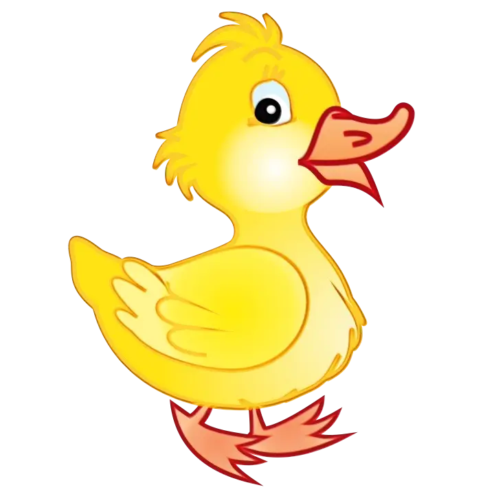 Cute Yellow Cartoon Duck Drawing