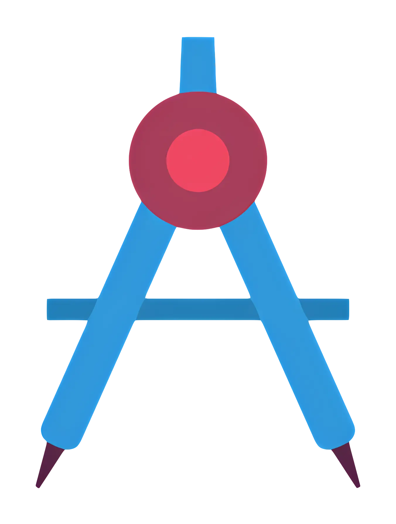 Blue and Red Drawing Compass