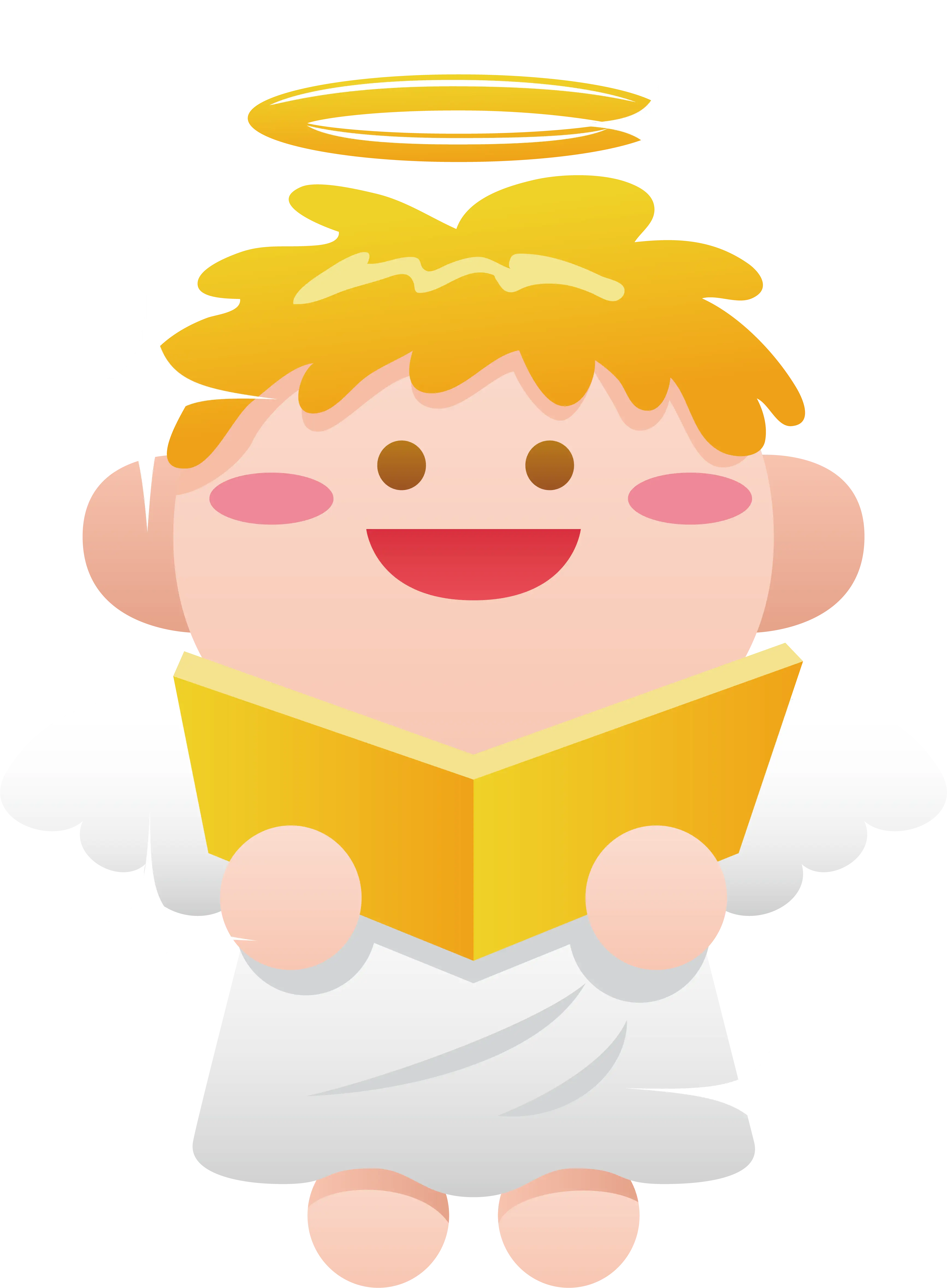 Cute Cartoon Angel with Book