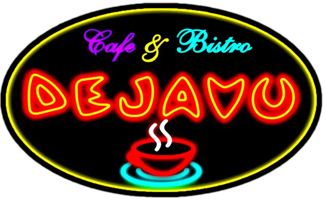 Dejavu Cafe &amp; Bistro Neon Logo