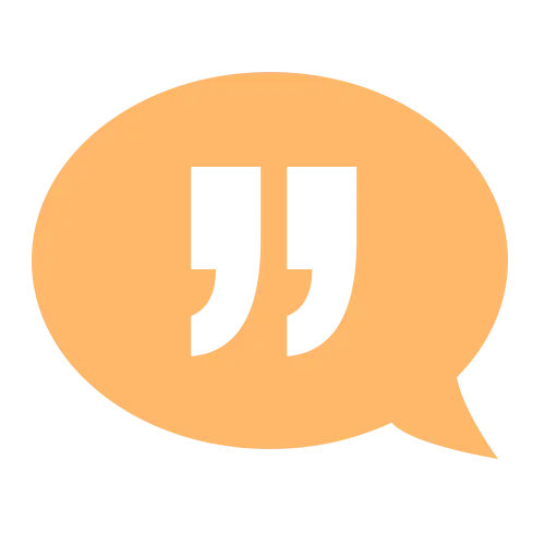 Orange Speech Bubble with Quotes
