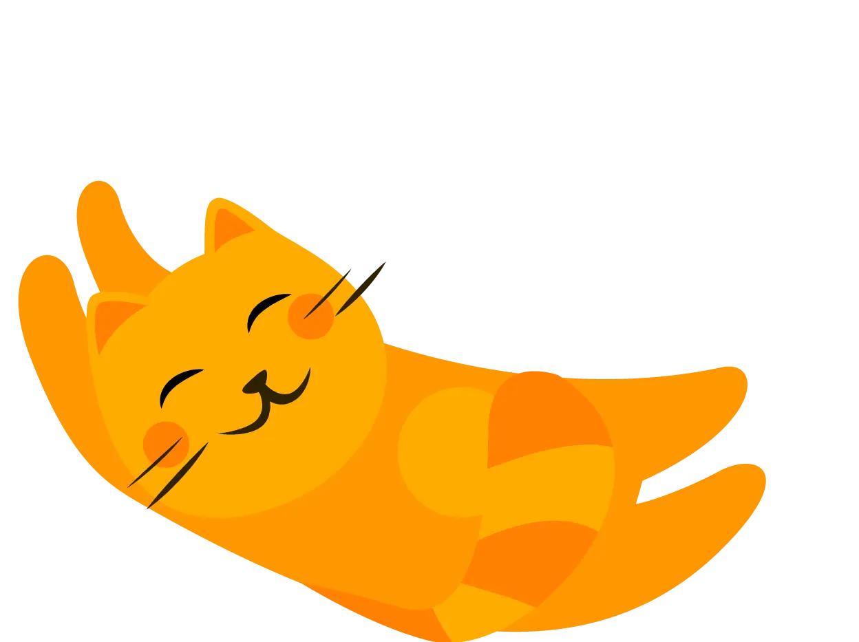Playful Orange Cat in Cartoon Style