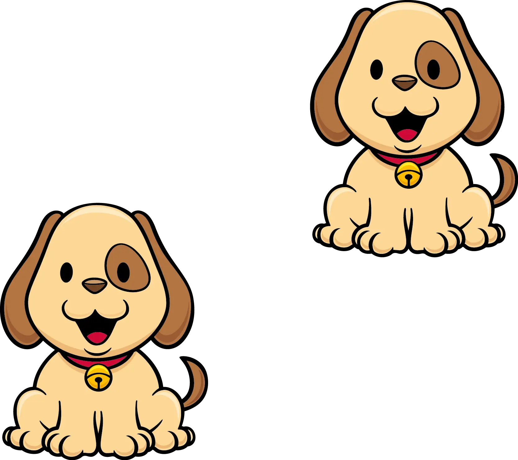 Cute Cartoon Puppies